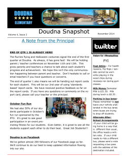 Doudna Snapshot A Note from the Principal FYI