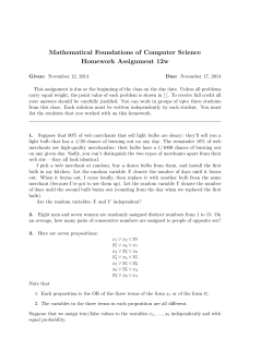 Mathematical Foundations of Computer Science Homework Assignment 12w