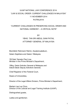 ILKAP NATIONAL LAW CONFERENCE 2014: 11 NOVEMBER 2014