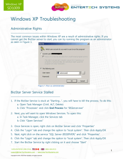 Windows XP Troubleshooting SD1009 Administrative Rights Windows XP