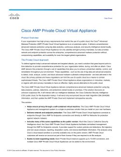 Cisco AMP Private Cloud Virtual Appliance Product Overview