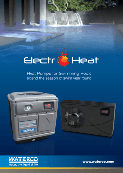 Heat Pumps for Swimming Pools www.waterco.com