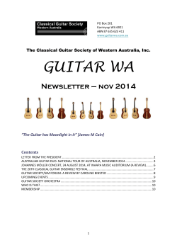 GUITAR WA  Newsletter – nov 2014