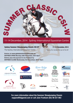 Sydney Summer Showjumping Classic CSI-W* 11-14 December, 2014