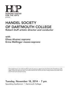HanDeL soCietY of DaRtMoUtH CoLLege artistic director with