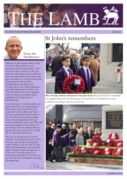 St John’s remembers From the Headmaster