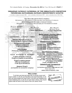 November 16, 2014 PAGE  1 The Cathedral Bulletin