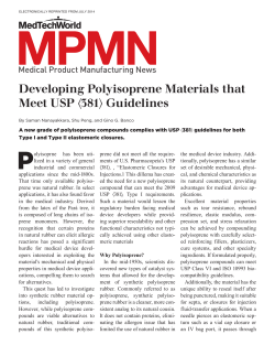 Developing Polyisoprene Materials that Meet USP 381 Guidelines