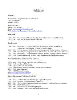 John H. Cochrane Contact: November 2014