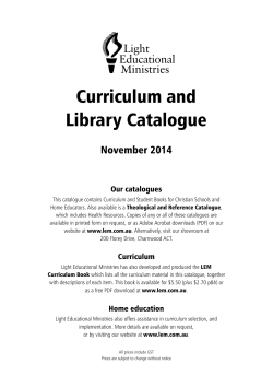 Curriculum and Library Catalogue Light Educational