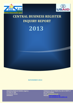 2013 CENTRAL BUSINESS REGISTER INQUIRY REPORT NOVEMBER 2014