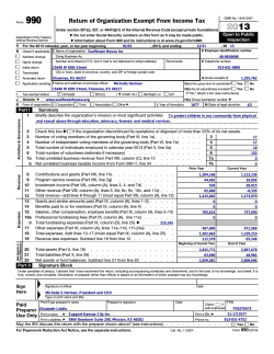 990 2013 Return of Organization Exempt From Income Tax