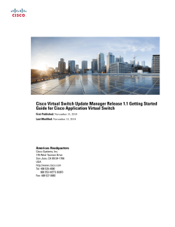 Cisco Virtual Switch Update Manager Release 1.1 Getting Started