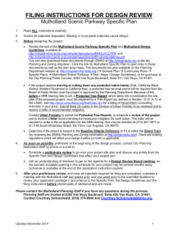 FILING INSTRUCTIONS FOR DESIGN REVIEW Mulholland Scenic Parkway Specific Plan