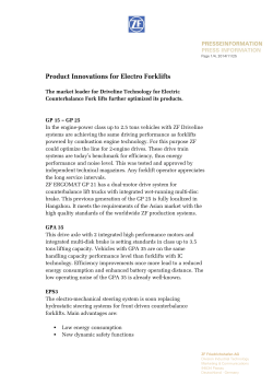 Product Innovations for Electro Forklifts