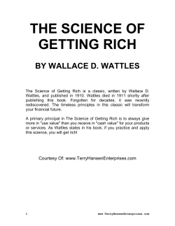 THE SCIENCE OF GETTING RICH  BY WALLACE D. WATTLES