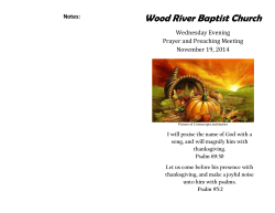 Wood River Baptist Church Notes: Wednesday Evening