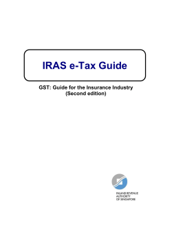 IRAS e-Tax Guide GST: Guide for the Insurance Industry (Second edition)