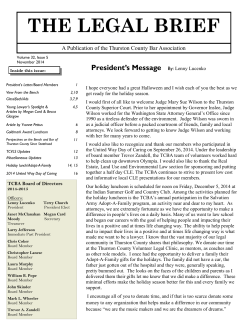 THE LEGAL BRIEF President&rsquo;s Message