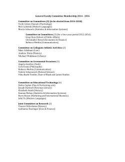 General Faculty Committee Membership 2014 - 2016