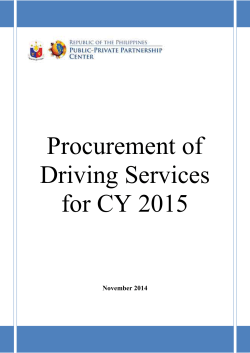 Procurement of Driving Services for CY 2015