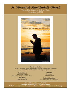 St. Vincent de Paul Catholic Church Thirty-third Sunday in Ordinary Time