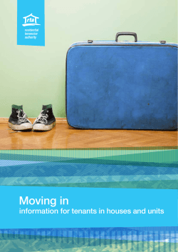 Moving in information for tenants in houses and units