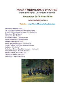 ROCKY MOUNTAIN HI CHAPTER November 2014 Newsletter