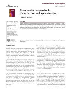 R Periodontics perspective in identifi cation and age estimation eview Article