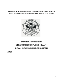 MINISTRY OF HEALTH DEPARTMENT OF PUBLIC HEALTH ROYAL GOVERNMENT OF BHUTAN