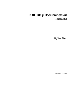 KNITRO.jl Documentation Release 0.0 Ng Yee Sian November 13, 2014