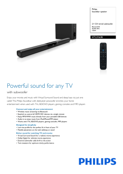 Powerful sound for any TV with subwoofer HTL2163B
