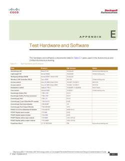 E Test Hardware and Software in