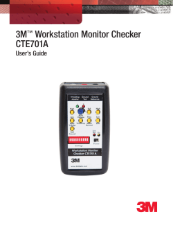 3M Workstation Monitor Checker CTE701A User’s Guide