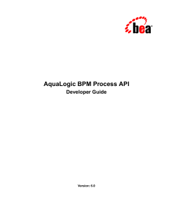 AquaLogic BPM Process API Developer Guide Version: 6.0