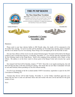 THE PUMP ROOM The Mare Island Base Newsletter