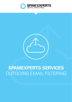SPAMEXPERTS SERVICES OUTGOING EMAIL FILTERING