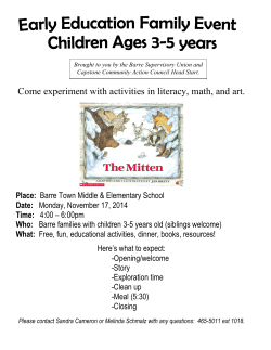 Come experiment with activities in literacy, math, and art. Place: Date:
