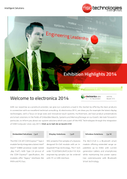 Exhibition Highlights 2014 Welcome to electronica 2014 Intelligent Solutions