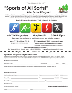 “Sports of All Sorts!”  After School Program