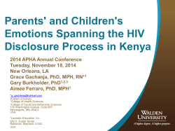 Parents' and Children's Emotions Spanning the HIV Disclosure Process in Kenya