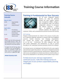 Training Course Information Training is Fundamental to Your Success Training Course Calendar