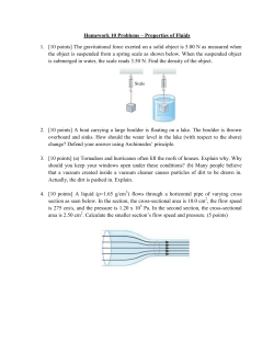 Homework 10 Problems – Properties of Fluids