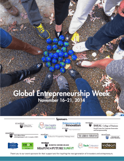 Global Entrepreneurship Week November 16–21, 2014 Sponsors