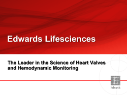 Edwards Lifesciences The Leader in the Science of Heart Valves
