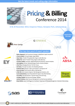 Pricing Conference 2014 Get the latest trends and cutting-edge information