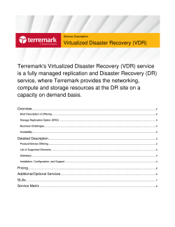 Terremark's Virtualized Disaster Recovery (VDR) service