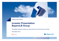 Investor Presentation BayernLB Group November 2014