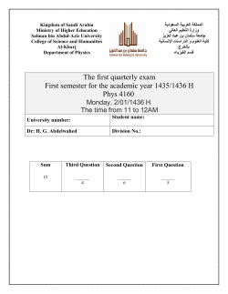 Kingdom of Saudi Arabia  Ministry of Higher Education Salman bin Abdul-Aziz University