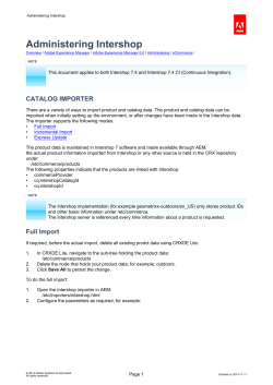 Administering Intershop Page 1 / Overview